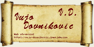 Vujo Dovniković vizit kartica
